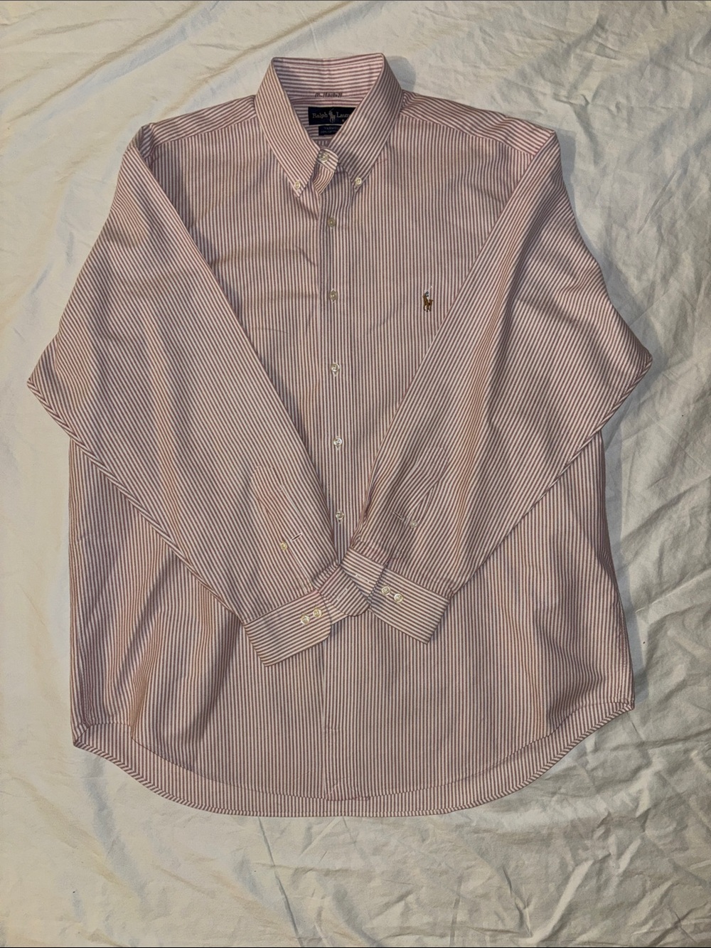 Ralph Lauren Men's Striped Button-Down Oxford Dress Shirt - X Large